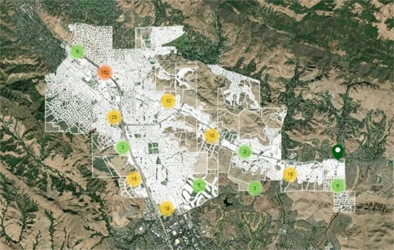 Map of Danville showing pin locations of suggested housing sites
