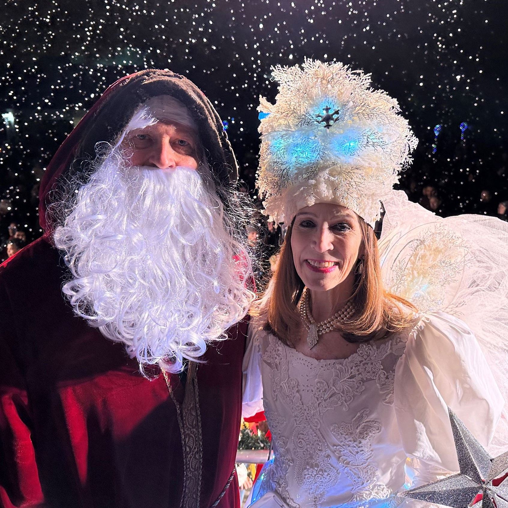 father christmas and snow angel